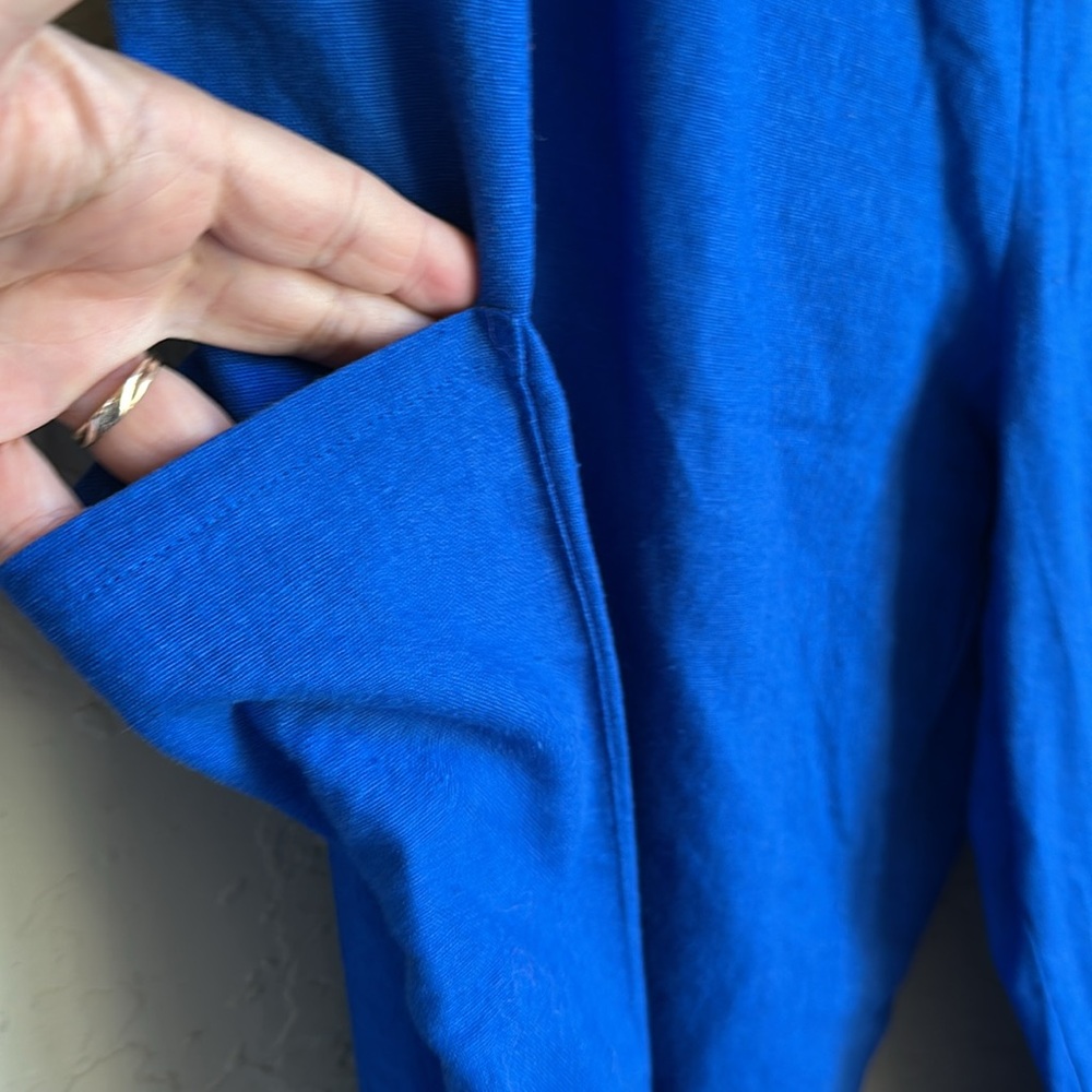 Blue linen‎ blend side pocket drawstring Casual Pants size XL - Picture 2 of 6